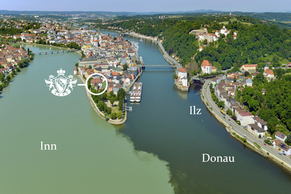 Hotel Schloss Ort am Dreiflüsseeck in der Altstadt von Passau